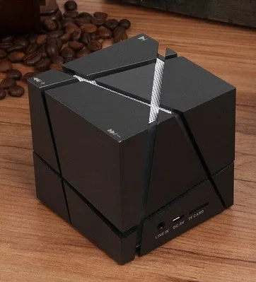 Цветной светильник, беспроводной bluetooth динамик, музыкальная шкатулка, телефон, мини портативный, TF карта, маленькие колонки, аксессуары для украшения дома - Цвет: black