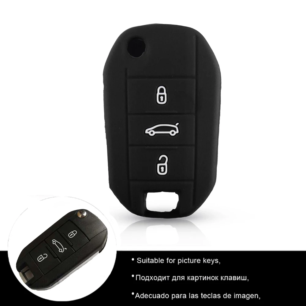 KEYYOU 30 шт. силиконовый чехол для ключей для Citroen C4 C5 C3 C4L peugeot 508 301 2008 3008 408 флип-ключ для автомобиля чехол сумка держатель