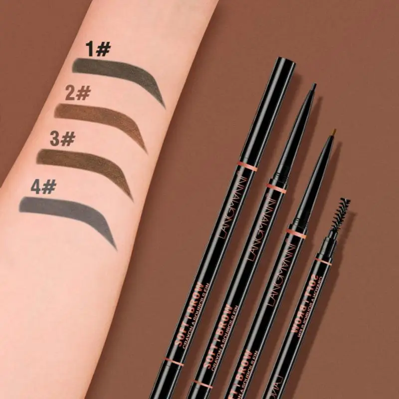 4 цвета карандаш для бровей Водонепроницаемый мелки Sourcil новые двойная головка