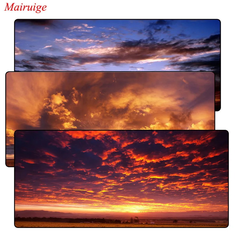  Sky with Sunset Large Gaming Mouse Pad Gamer Locking Edge Keyboard Mouse Mat Gaming Mousepad for CS