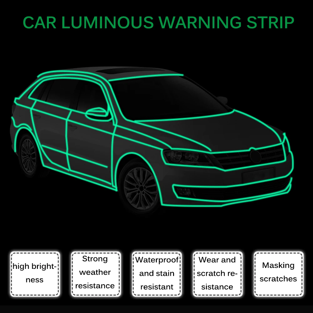 

1cmx3m Reflective Tape Car Stickers Funny DIY Light Luminous Warning Glow Dark Night Tapes Sticker Safety Car-covers Accessories