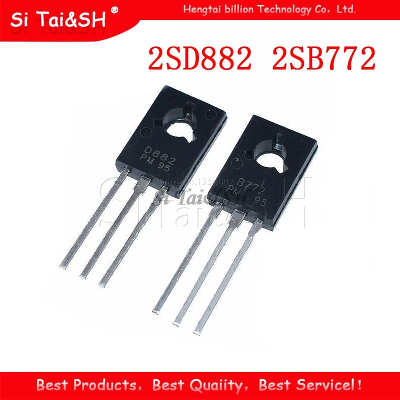 20PCS 2SD882 2SB772 TO-126 ( 10PCS D882 + B772 ) TO126 IC new and original | Электронные компоненты и