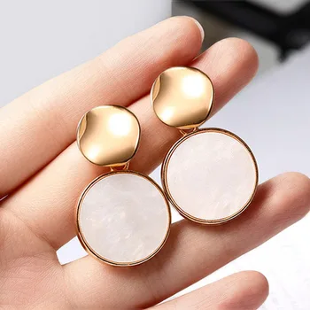 

New Bohemian Korean geometric clip on Earrings For Women gold Earring Big charm earrings Fashion Jewelry Wholesale
