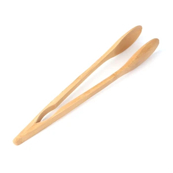 

Bamboo Wooden Food BBQ Salad Toast Tongs Cake Pastry Tea Clip Clamp Kitchen Tool H7EA