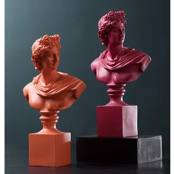 

2020 37cm Greek Mythology David Bust Statues Apollo Figure Art Sculpture Resin Art&craft Home Decoration Accessories R936 Nordic
