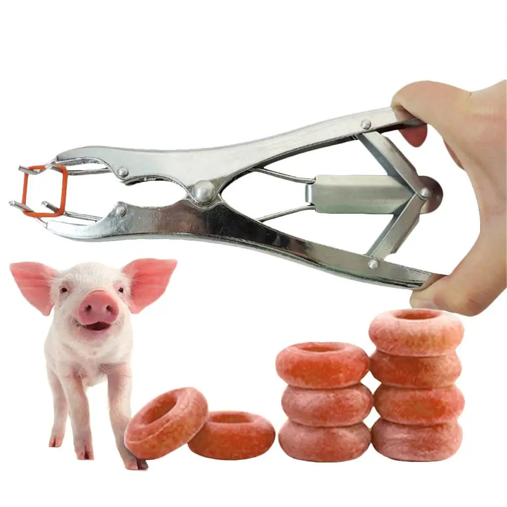 

Pigtail Sheep Tail Docking Pliers Stainless Steel Tail Coupling Castration Clip Clamp Castration Hemostatic Rubber Ring