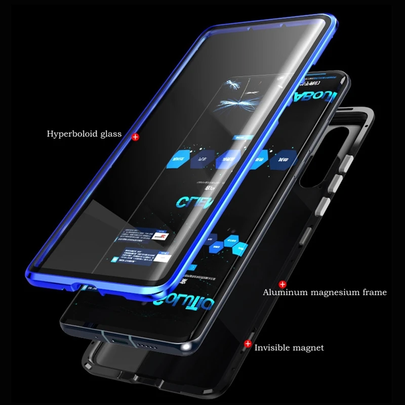 360 магнитный металлический стеклянный чехол с полным покрытием для Vivo чехол Y3/Y17 IQOO Pro NEX3 Y95 U1 Y93 Y91 Двусторонняя крышка