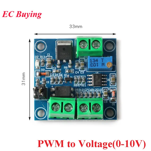 PWM To Voltage Converter Module 0/%-100/% to 0-5V//0-10V for Digital Analog Si/_S5