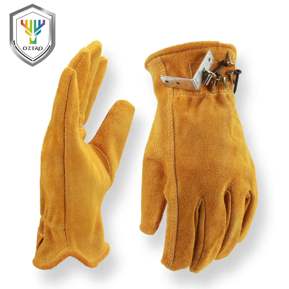 

Ao anzo New Style Cowhide Driver Gloves Pure Leather Wear-Resistant Anti-slip Safe Protective Equipment Porters to Work Gloves