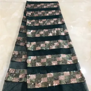 

Hot Sale African Lace Fabric With Sequins 2020 Fashion French Lace Fabric Nigerian Fabric Bridal High Quality For Women SL124