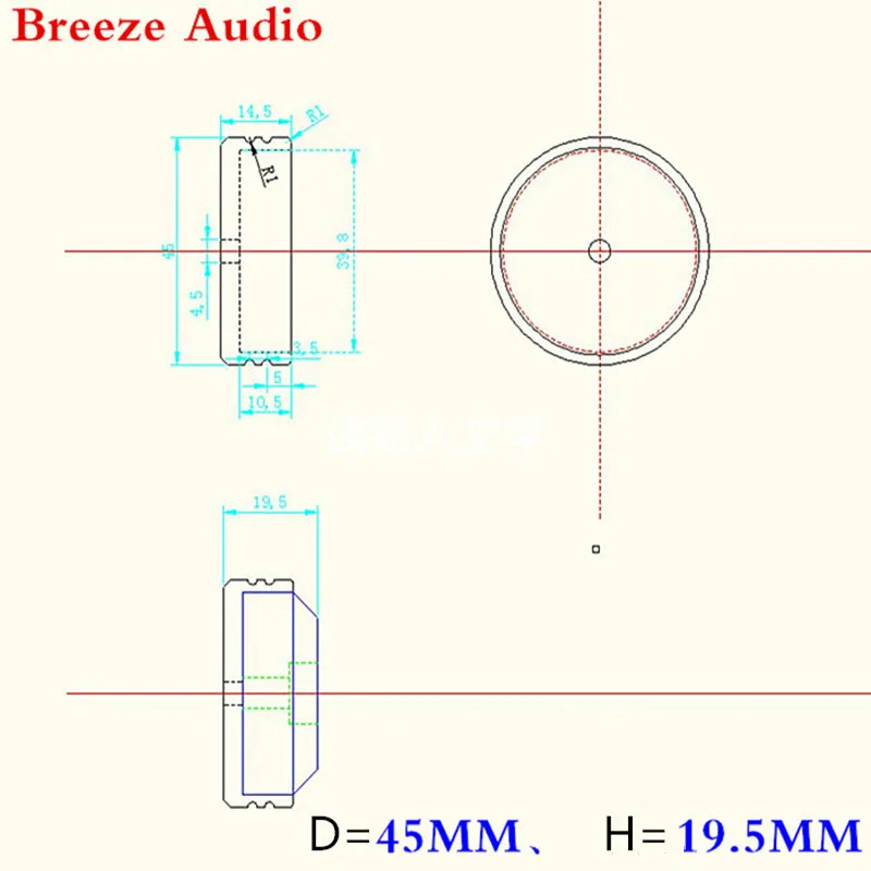 BRZHIFI Алюминиевые ножки(с резиновым кольцом) для усилителя мощности/предусилителя/динамика D: 45 мм H: 19 мм