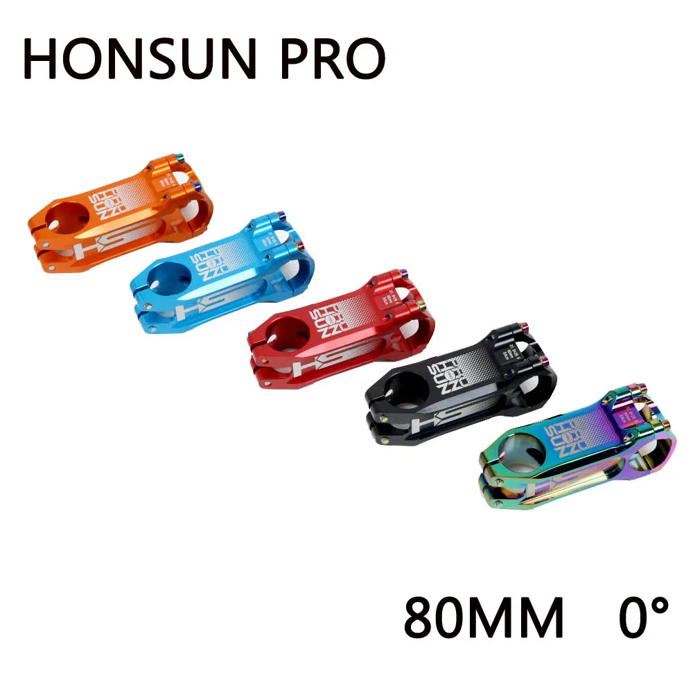 HONSUN MTB подъемный CNC из алюминиевого сплава для велосипеда 0 градусов стволовых 28,6/31,8/80 мм Красочные DIY шоссейный велосипед MTB модификации аксессуары