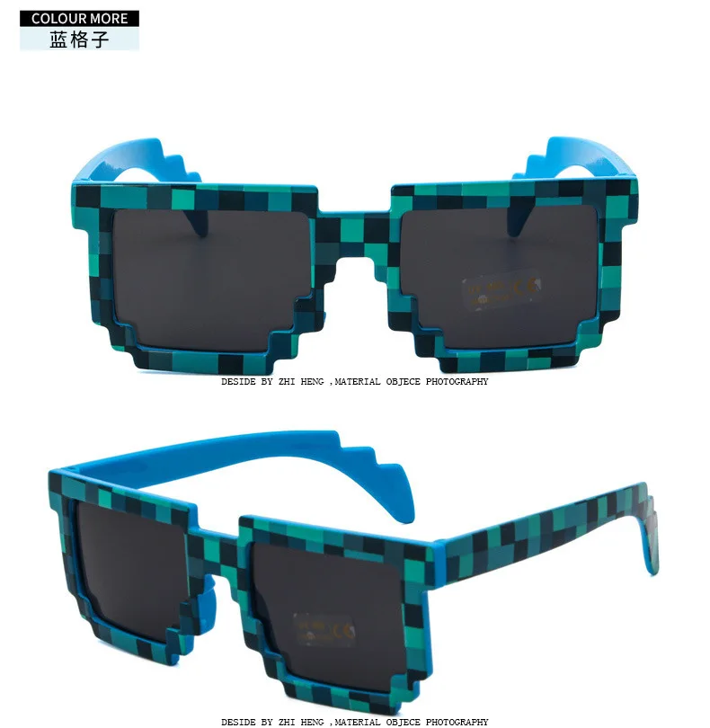 Promo  Hot 5 color Fashion Sunglasses Kids cos play action Game Toy Minecrafter Square Glasses with EVA ca
