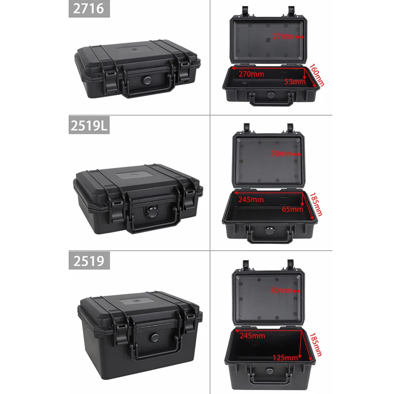 New Portable Plastic Protective Safety Tool Box Waterproof Anti-fall Precision Instrument Case Sponge Shockproof ToolBox portable tool chest