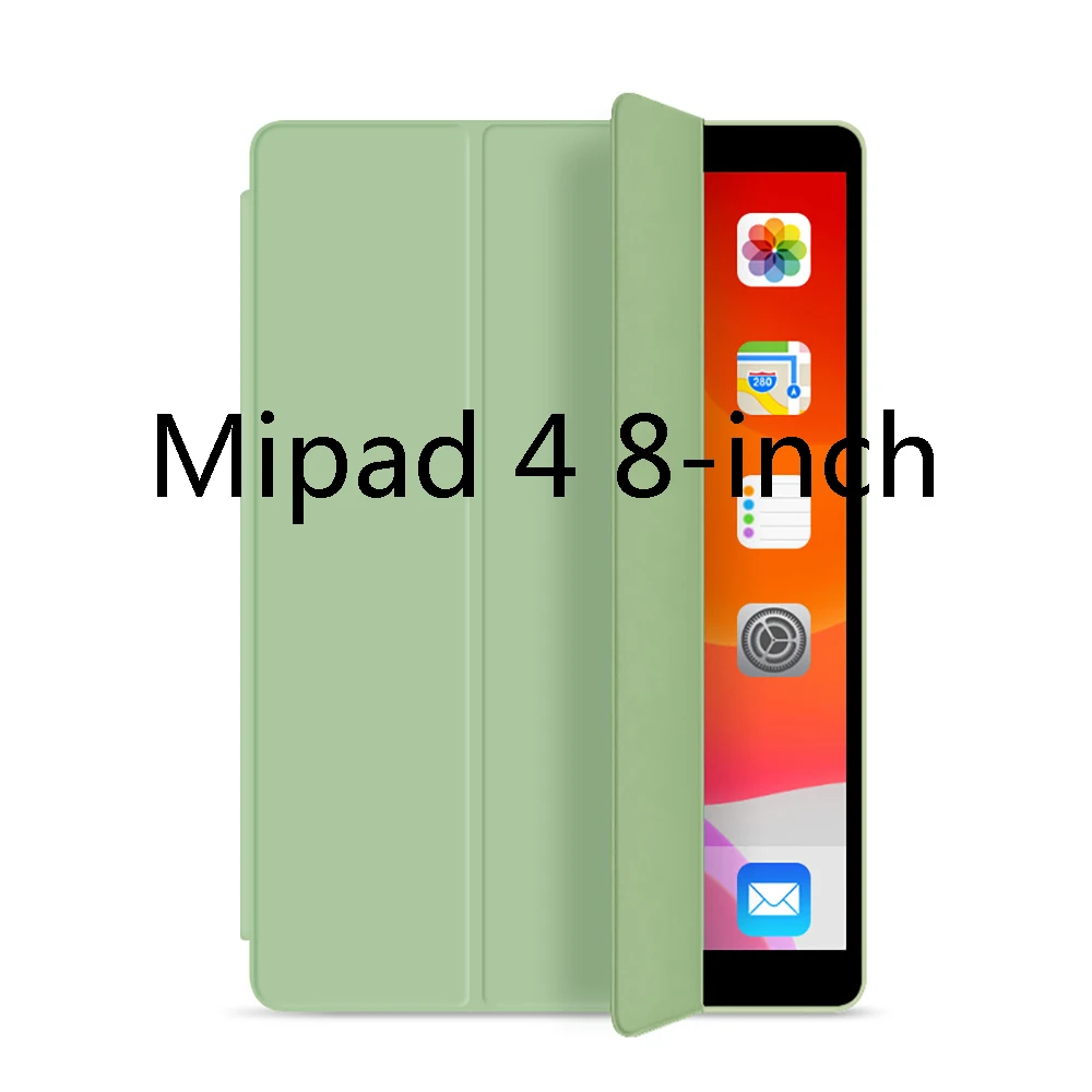 Умный чехол для Xiaomi mi pad 4 plus/pad4, силиконовый чехол для планшета из искусственной кожи, чехол-книжка для mi PAD 4, 8 дюймов/10,1 дюймов, защитный чехол - Цвет: M4 8inch MatchaGreen