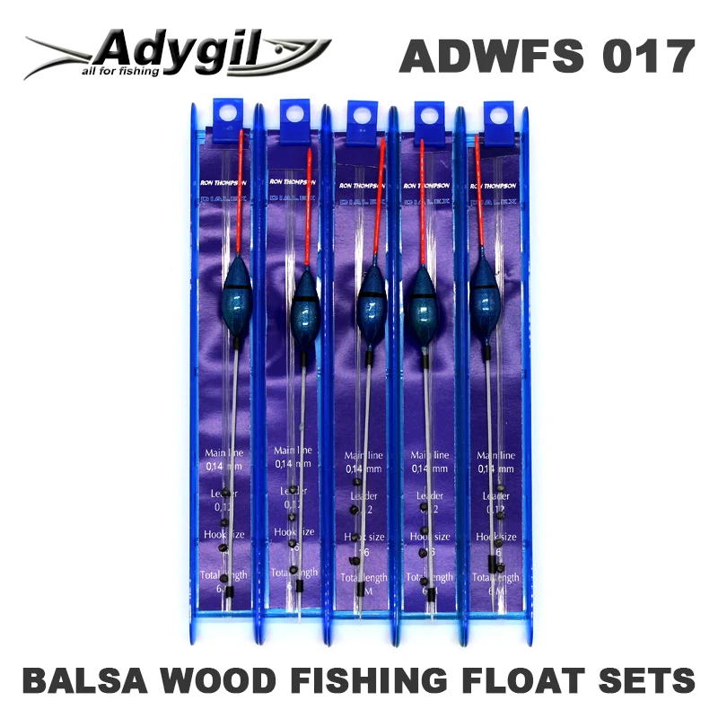 Adygil пробкового дерева поплавок наборы ADWFS 017 Floatation 0,5 г Длина лески 60 см размер крючка#16 5 шт./лот