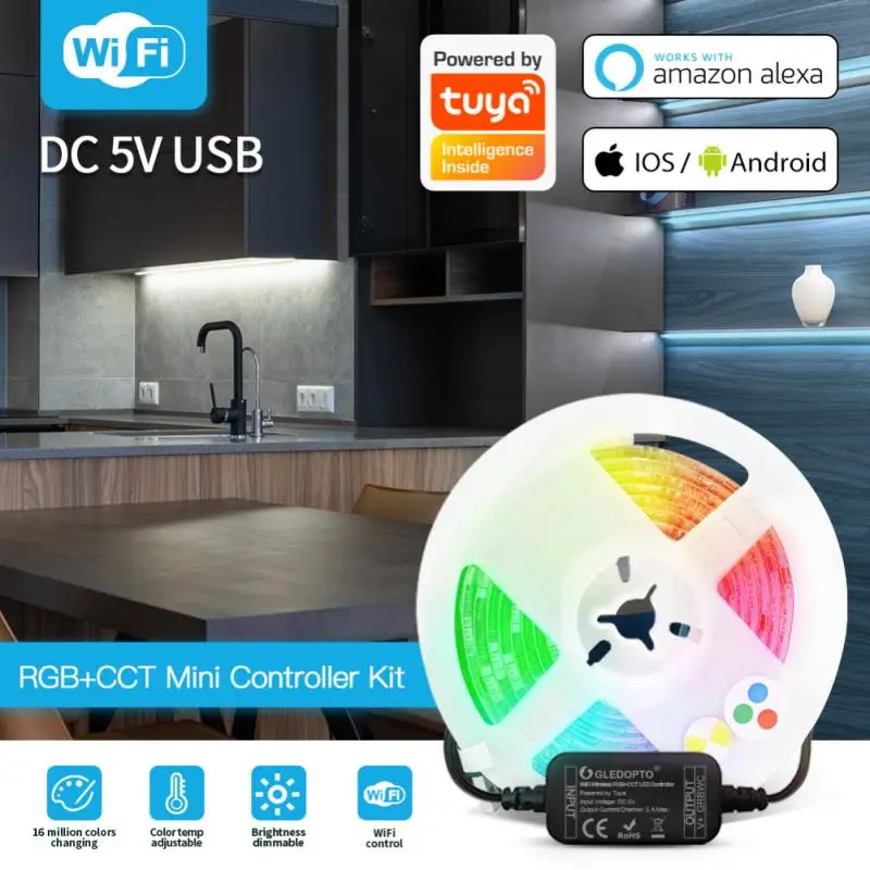 Светодиодная лента с USB-разъемом для телевизора гибкая лампа поддержкой Wi-Fi