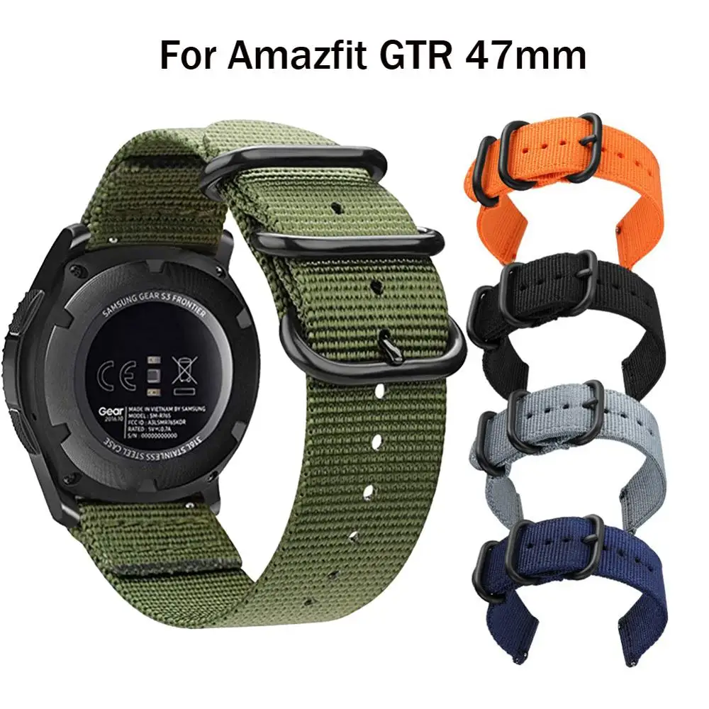 Ремешок нейлоновый для Xiaomi huami Amazfit Stratos 2S /PACE/GTR сменный Браслет часов Huawei Watch GT GT2 46