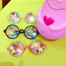 Круглые очки-калейдоскопы модные Радужная Призма солнцезащитные очки вечерние Rave танцевальные очки