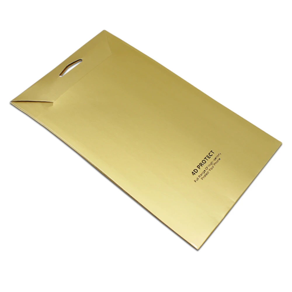 

DHL 240Pcs/Lot 3.9"x7.1" Gold Paperboard Mobile Films Paper Packaging Box for Electronic Accessories Grocery Store Party Favor