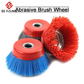 

1/2/3Pcs 4" Cup Nylon Abrasive Brush Wheel Pile Polymer-abrasive For Angle Grinder Tool 80/120/240grit