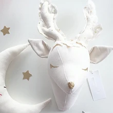 White Reindeer Wall Decorations Animals Head Toys Kids Bedroom Wall Hangings Artwork Baby Gifts Stuffed Toys