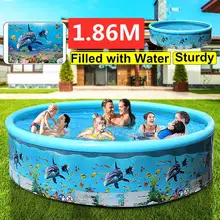 125/155/186CM Large Children Inflatable Pool Bathing Tub Family Kid Home Outdoor Swimming Pool Inflatable Square Swimming Pool