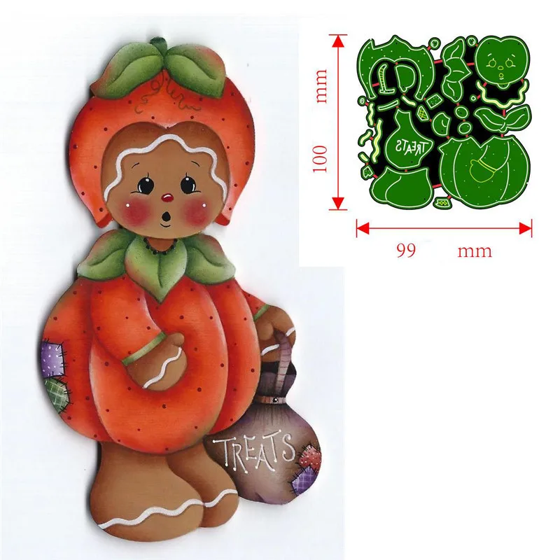 

Металлические Вырубные штампы, имбирный человек, Хэллоуин, скрапбукинг, рельефное тиснение