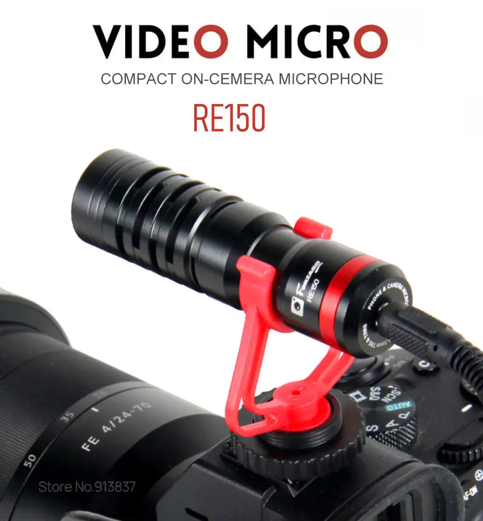 Forzago RE150 микрофон беспроводной металлический видео микрофон 3,5 мм для Xiaomi смартфон Canon Nikon sony DSLR камера Бытовая видеокамера