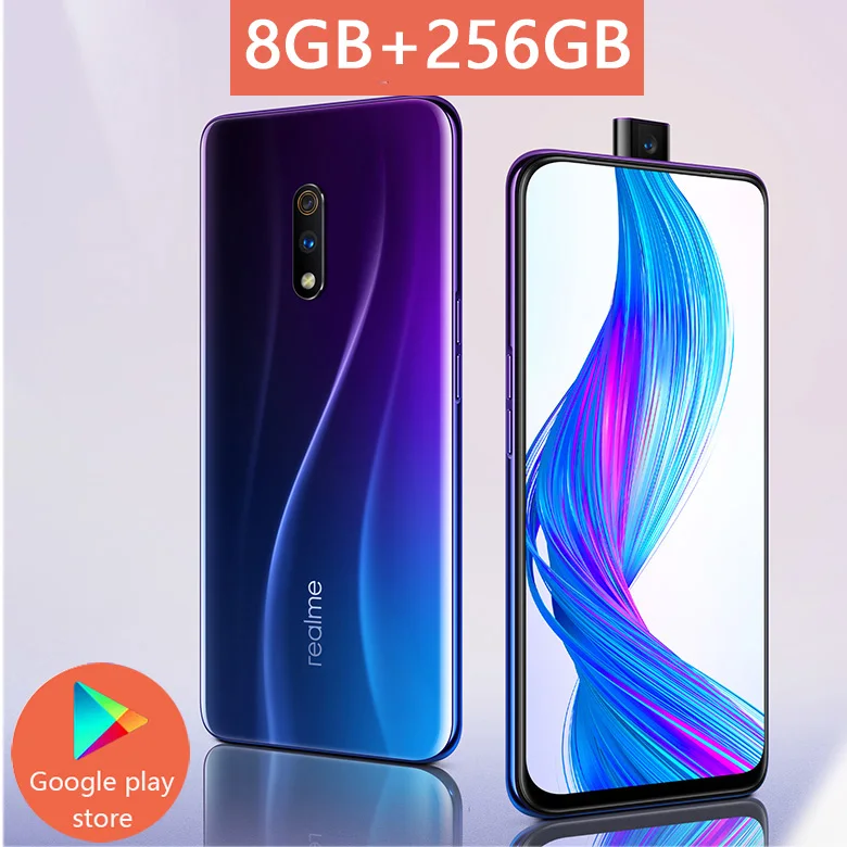 8G 256G Blue-CN Realme X 4G LTE 4 Гб 64 Гб Восьмиядерный процессор Snapdragon 710 экран 6,53 дюйма 3765 мАч двойная задняя камера Сотовый телефон - Цвет: 8G 256G Blue-CN