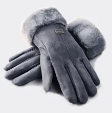 Women's Cashmere Winter Gloves Plush Cashmere Women Autumn Winter Warm Thick Gloves Fleece Touch Screen Skiing Gloves