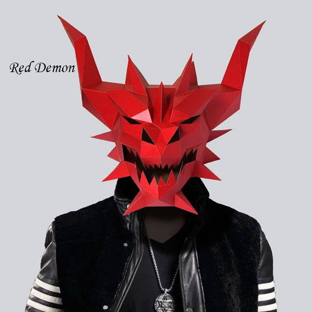 3D Paper Mask Fashion Animal and Game Role-Playing Costume DIY Handmade Paper Model Mask Christmas Halloween Party Gift 3