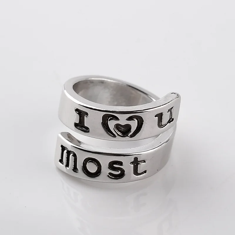 Европа и Америка аксессуары для пар I LOVE You Most& Amp; More Heart Lettered пары кольцо