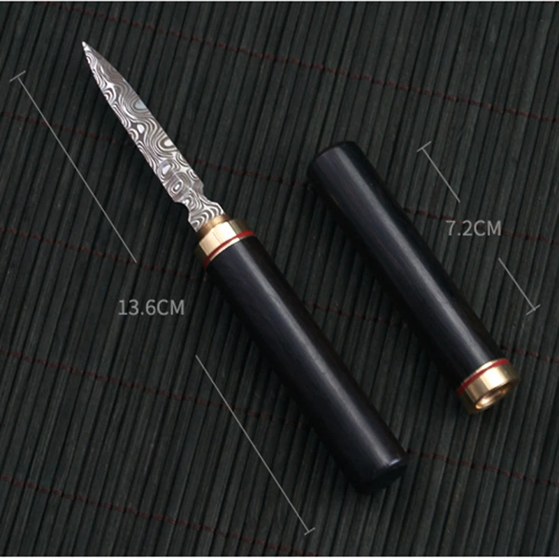 Tea Cutter Tea Needle Set Stainless Steel Chinese Puer Tea Needle Cutter Damascus Pattern Tea Knife Prying Tool