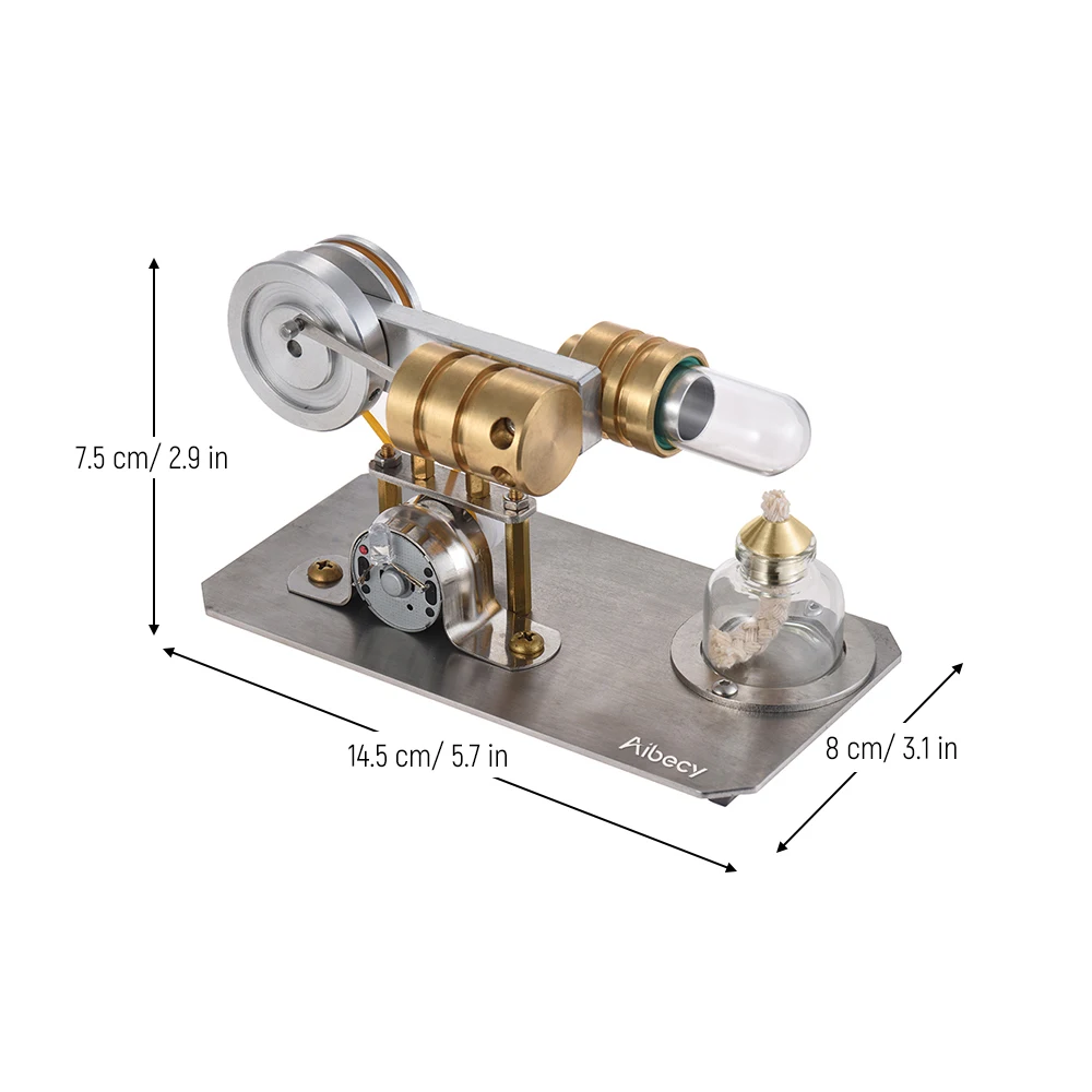 Aibecy двигатель для перемешивания горячего воздуха модель электрогенератора металлическая база научная образовательная игрушка