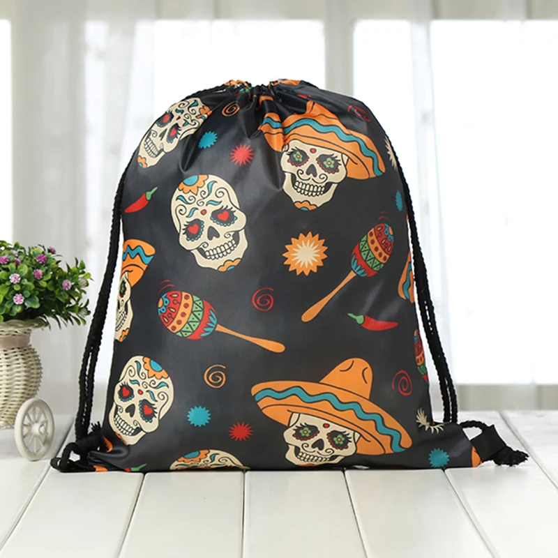 KS9-2 Drawstrin шнурок Backpac kdrawstring сумка Хэллоуин Модные женские Печать Путешествия softback мужские повседневные сумки женские на плечо - Цвет: KS9-2