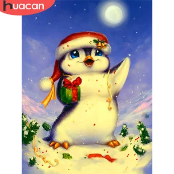 

HUACAN Diamond Art Painting Animal Penguin Pictures Of Rhinestones 5D DIY Diamond Embroidery Cartoon Children's Room Decor