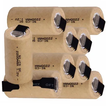 

9 pieces SC batteries 2200mah 1.2v subc nicd battery random color