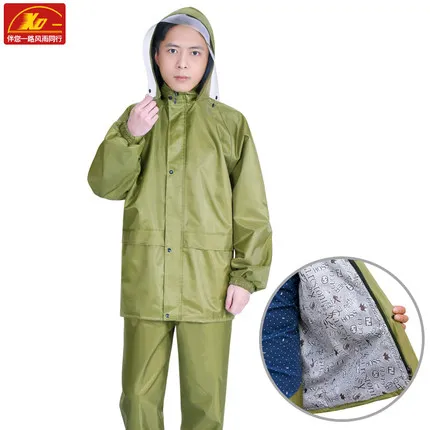 2 Layer Green Мужская и женская дождевик, водонепроницаемая Мужская дождевик, женские мотоциклетные штаны, дождевик для взрослых, для пеших прогулок, Gabardina Mujer, плащ LZG140 - Цвет: 2 Layer Green