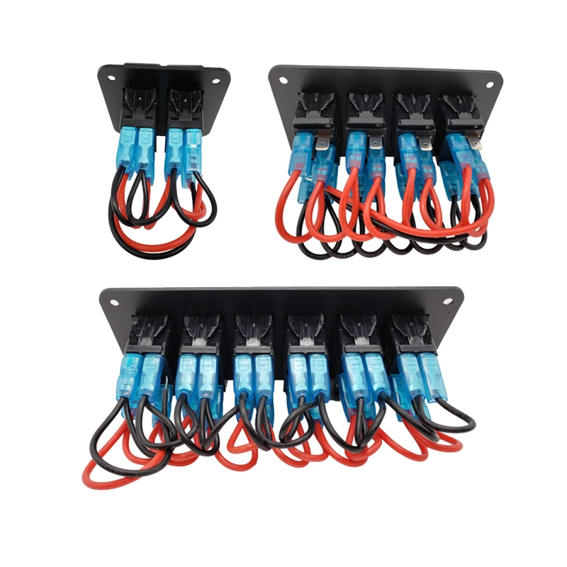 Rocker Switch 2 3 4 5 6 Gang Dual LED Marine Boat Truck Car Switch Panel Lighter Socket Circuit Breaker