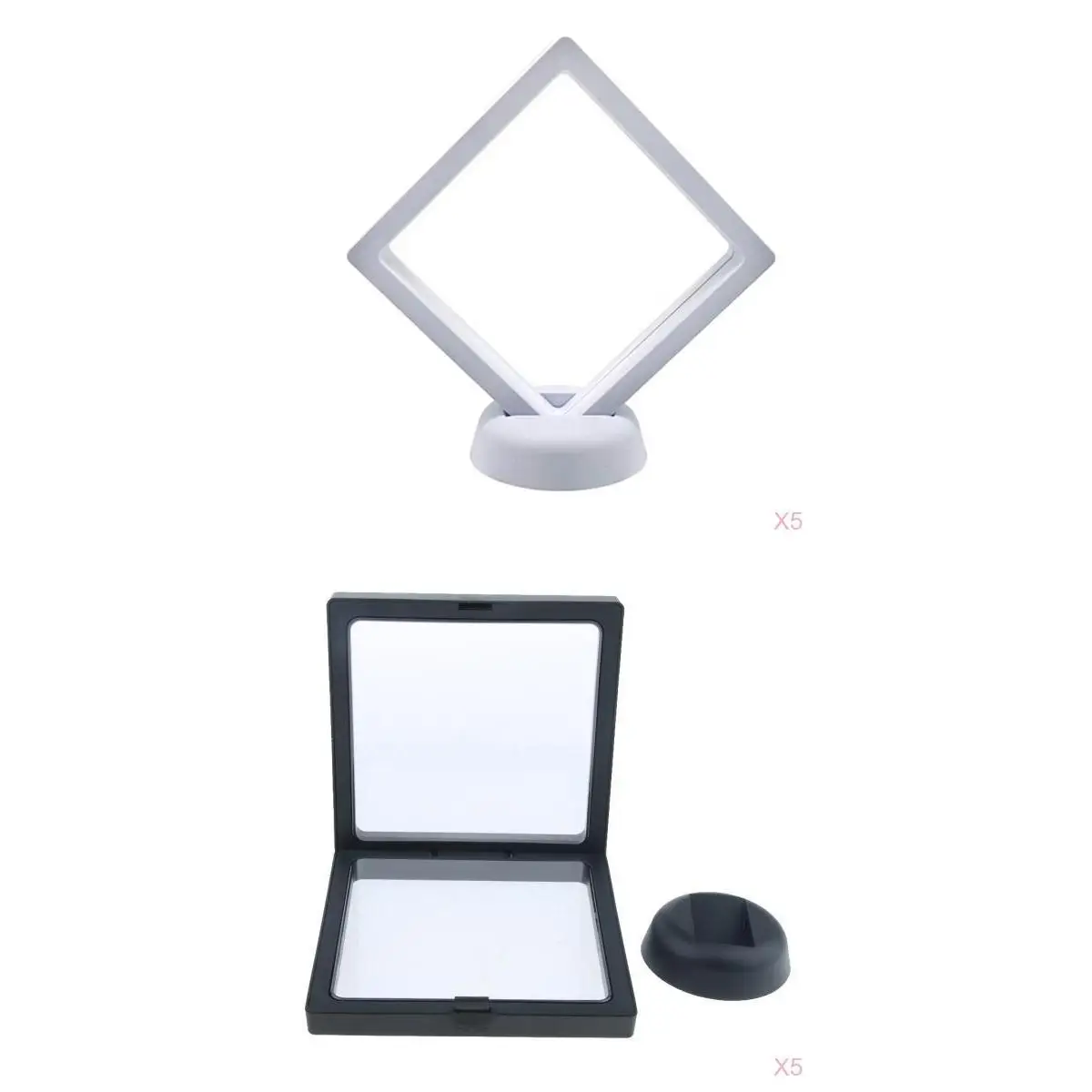 10 Pcs 3D Floating Frame Display Holder Coin Display Stand for Challenge Coins Jewelry Antique Medal Bracelets Necklaces Earring