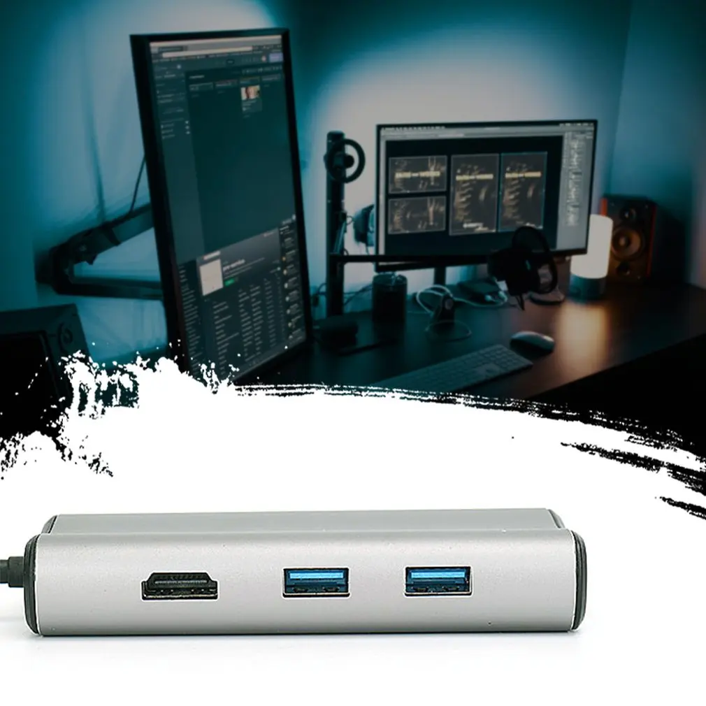 Тип-c к Gigabit Ethernet порт Hdmi кардридер Usb3.0 Seven-In-One концентратор для док-станции Macbook