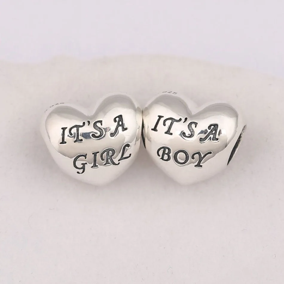 Подлинное 925 пробы серебро самодельное ювелирное изделие из бисера fit Pandora браслет Синий Розовый CZ девочка Мальчик Шарм