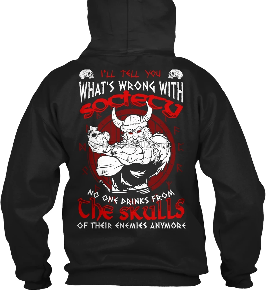 Мужская толстовка с длинным рукавом Vikings Teespring (2) женская уличная одежда |