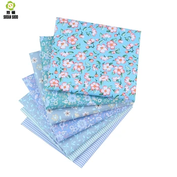 

Shuangshuo Flora&stripeTissus Cotton Fabric Patchwork Fabric Fat Quarter Bundles Fabric For Sewing Doll Cloths 40*50cm 7pcs/lot