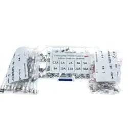 Fusibles assortis en verre à soufflage rapide, 50/100 pièces, 5x20mm, 6x30mm, 0,5 a, 2a, 10a, 30a, 250V 
