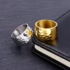 Gold Color Titanium Wave Ring for Women Highly Polished Stainless Steel Shiny 10mm Wide Ring 3
