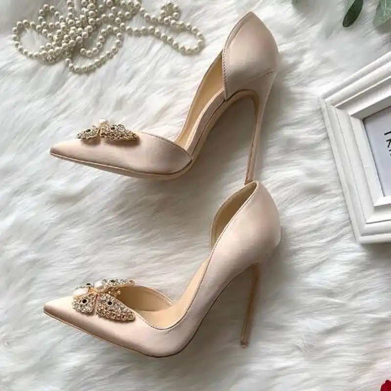 champagne high heels shoes