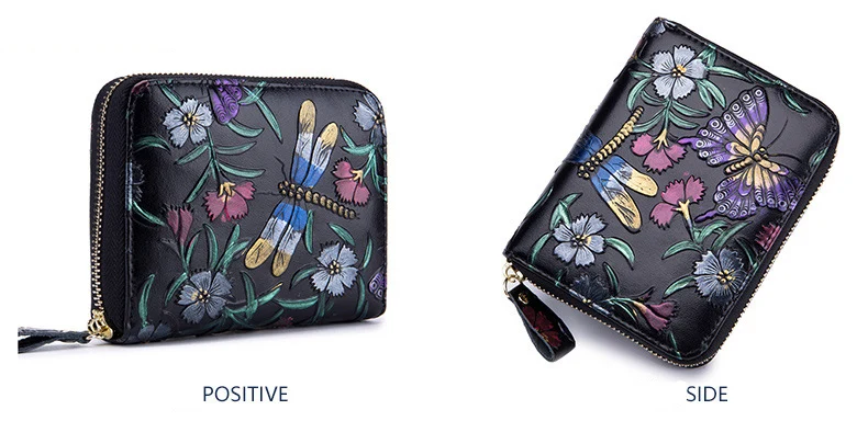Western Rfid Large Capacity Double Row Organ Print Design Leather Women Wallet Passport Driver License Women Coin Purse