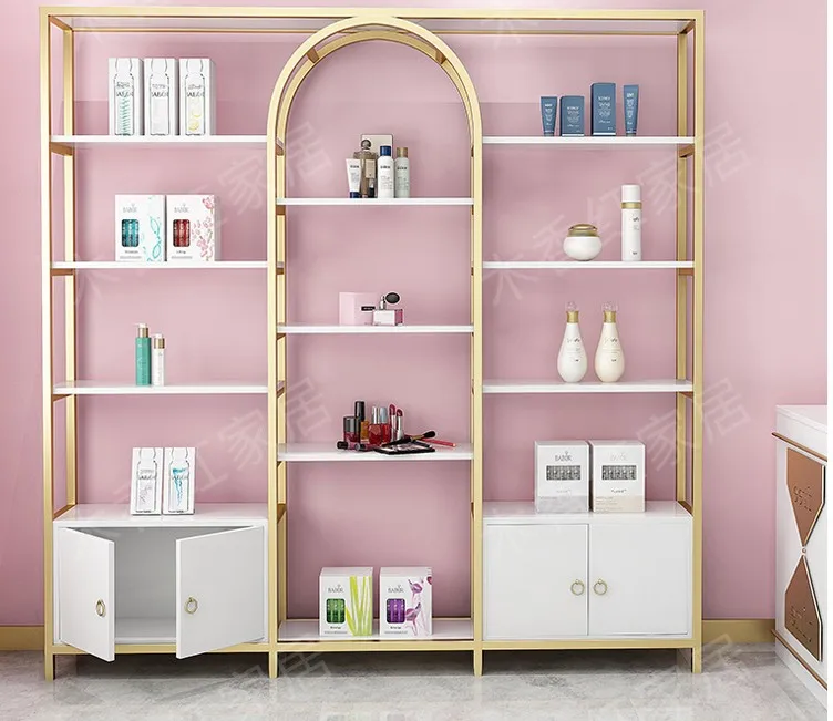Cosmetics display shelf beauty salon product display cabinet cosmetics skin care shop storage shelf jewelry
